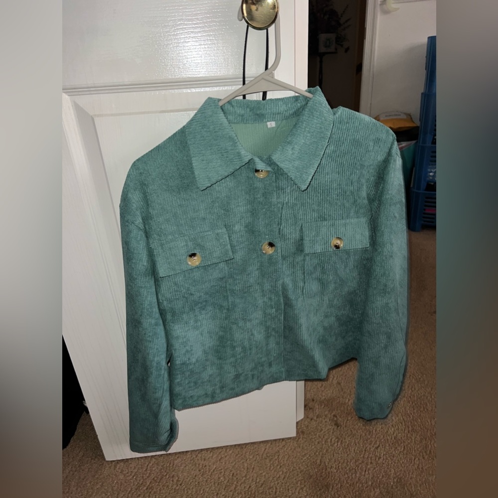 Teal corduroy Button Up